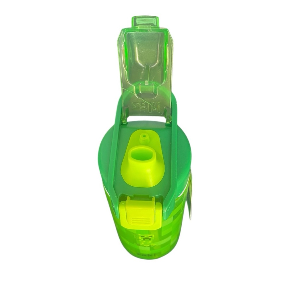 Zak! Green Pixelated Minecraft Design Water Bottle - Picture 5 of 5